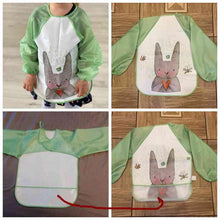 Load image into Gallery viewer, Cute Cartoon Print Baby Waterproof Long Sleeve Apron Children Feeding Smock Bib Baby Accessories
