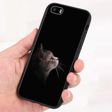 Load image into Gallery viewer, Black Big Eye Cat Cover Phone Case For iPhone 14 13 12 11 Pro Max Mini XS Max X XR Silicone Black Anti-Fingerprint Anti-Fall Clear Soft Anti-Yellow Cover Silicone Case
