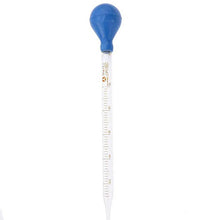 Load image into Gallery viewer, 10/5 ml Glass Scale Line Dropper Pipette Lab Dropper Dropping Pipet Blue Rubber Head Pipettors
