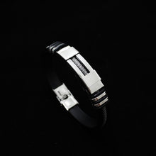 Load image into Gallery viewer, Stainless Steel Silicone Bracelet Men Jewelry Wrist Band Punk Style  Men Rubber Charm Brecelet
