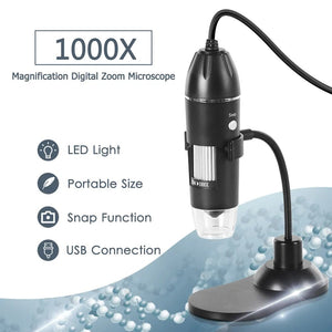 1600X 1000X Digital Microscope USB Microscope Microscopio Magnifier Electronic Microscope Stereo Endoscope Camera 0.3MP 8 LED