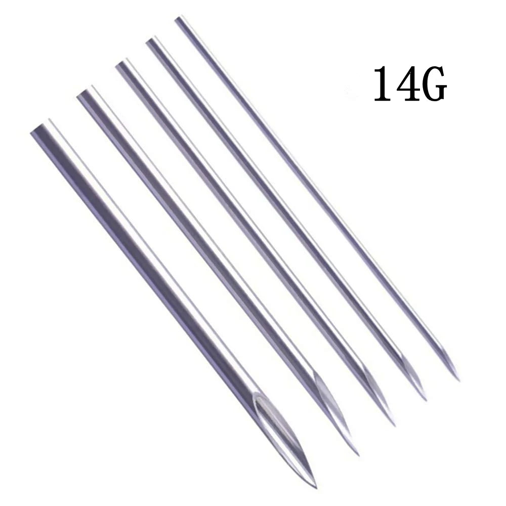 Disposable Sterile Body Piercing Needles 12G 14G 16G 18G 20G Medical Tattoo Needle for Navel Nipple Lip Ring Kit Surgical Tools