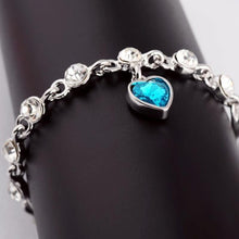 Load image into Gallery viewer, Modern Genuine 925 Sterling Silver Heart Elegant Luxury Bracelets For Women Blue Sapphire Tanzanite Chain Bracelet  Trendy Wedding Gift Fine Jewelry
