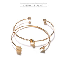 Load image into Gallery viewer, Luxury New Modern Fashion Bracelet Arrow Knotted Opening Elegant Bracelet Set Gold-Color For Woman
