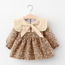 Load image into Gallery viewer, Toddler  Baby Girls  Dress Autumn Long Sleeve Kids Bow Princess Collar Dresses Costume
