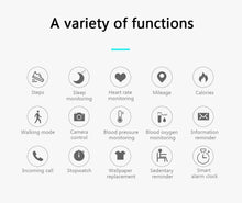 Load image into Gallery viewer, Elegant Unisex Smart Watch In Sport Style With Heart Rate Monitor and Waterproof Protection For Fitness Bracelet Men Women Smartwatch For Android adn IOS sistems
