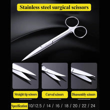 Load image into Gallery viewer, Animal Veterinary Vet Medical Stainless Steel Surgical Scissors Straight curved Tip Haircut Eyebrow Trimming Scissors Farming
