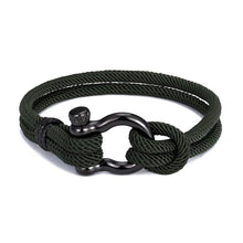 Load image into Gallery viewer, Modern Elegant Rope Luxury Navy Style Camping Bracelet For Men And Women With Black Stainless Steel New Fashion
