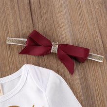 Load image into Gallery viewer, Luxury Newborn Toddler Baby Girl Clothes Set Long Sleeve Romper Christmas Princess Dress Mesh Skirt with Headband  Set With Skirt Romper and Ribbon Bow
