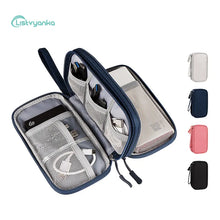 Load image into Gallery viewer, Cable Organizer Bag Double Layer Digital Storage Bag Travel Accessories Small Pouch Electronic Gadgets Charger Power Bank Case
