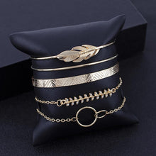 Load image into Gallery viewer, Luxury Modern Gold Crystal Elegant Woman and Lady Brecelets in Sets of  5Pcs/sett for Women Punk Boho Beach Bangle Jewelry Gift
