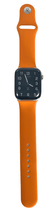 Load image into Gallery viewer, Hermes Apple Watch Series 7 GPS/ Cellular 45 mm - Stainless Steel - Orange Silicone Watch Band
