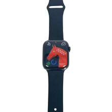Load image into Gallery viewer, Hermes Apple Watch Series 7 GPS/ Cellular 41 mm - Space Black Stainless Steel Case - Black Silicone Watch Band
