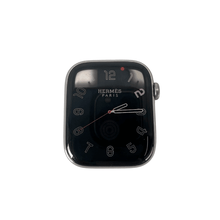 Load image into Gallery viewer, Hermes Apple Watch Series 7 GPS/ Cellular 41 mm - Stainless Steel - Black Silicone Watch Band
