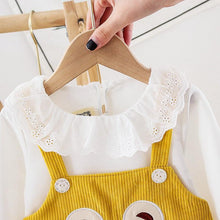 Load image into Gallery viewer, Modern Designer Girls Dress Set Cartoon Bear Pocket Corduroy Dress Shirt Spring Autumn Spring Tutu Dress For Girls
