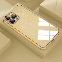 Load image into Gallery viewer, Luxury Shockproof Soft Case For iPhone 13 12 11 Pro Max XS XR X R 8 7 Plus iPhone12 12Pro iPhone11 Marble Texture Covers  Luxury Love Phone Case Cute Side Small Heart Pattern Soft Shockproof Full Lens Case for iPhone
