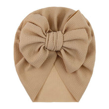Load image into Gallery viewer, Handamde Elegant Baby Hats for Girls Big Bow Turban Hat Newborn  Baby Beanie Cap Solid Color Style
