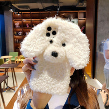 Load image into Gallery viewer, Fashion Luxury Cute Fuzzy Furry Wool Plush 3D Cute dog Plush fur phone Case For iphone 12 13 Mini 11 pro Max 6 6S 7 8 Plus X XR XS Winter Warm fur Soft Cover
