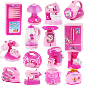 Mini Size Household Appliances Kitchen Toys Children Pretend Play Kitchen Accessories Toy Toaster Cooker Toys for Girls