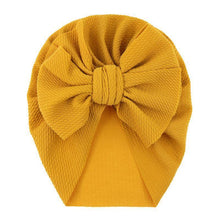 Load image into Gallery viewer, Handamde Elegant Baby Hats for Girls Big Bow Turban Hat Newborn  Baby Beanie Cap Solid Color Style
