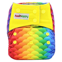 Load image into Gallery viewer, Colorful Modern Baby Cloth Diaper Bamboo Charcoal Nappy All-in-one Diapers sewn 3 Layers Micro fleece Insert Inside Reusable Diaper For Baby and Kids For Unlimited Use
