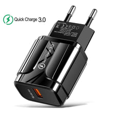 Load image into Gallery viewer, Quick Charge 3.0 USB Charger QC 3.0 Fast Charging  Plug Adapter Wall Mobile Phone Chargers
