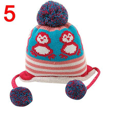 Load image into Gallery viewer, Modern New Baby Boys and Girls Winter Warm Knitted Crochet Ear flap Beanie Wool Cute Penguin Cap For Kids
