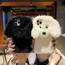 Load image into Gallery viewer, Fashion Luxury Cute Fuzzy Furry Wool Plush 3D Cute dog Plush fur phone Case For iphone 12 13 Mini 11 pro Max 6 6S 7 8 Plus X XR XS Winter Warm fur Soft Cover
