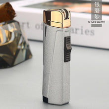 Load image into Gallery viewer, NEW Modern Luxury Grinding Wheel Three Torch Turbo Lighters For Cigarettes Accessories Cigar Smoking Lighters New Metal Design
