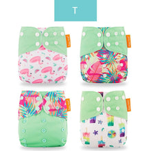 Load image into Gallery viewer, 4pcs/set Washable Eco-Friendly Cloth Diaper Cover Adjustable Nappy Cloth Diapers Cloth Nappy For Baby Boys and Grils Baby
