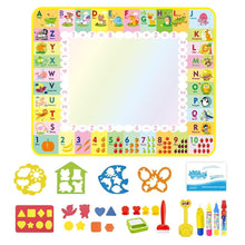 Load image into Gallery viewer, Coolplay 100x100cm Magic Water Drawing Mat Doodle Mat &amp; 4 Drawing Pens &amp; 1 Stamps Set Painting Board Educational Toys for Kids
