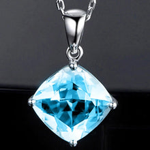 Load image into Gallery viewer, Top Brand Sky Blue Aquamarine Pendant Necklace for Women 925 Silver Necklace Women&#39;s Fine Jewelry Party Anniversary Gift
