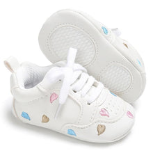 Load image into Gallery viewer, Newborn Shoes Star First Walkers Kids Toddlers Lace Up PU Leather Soft Soles Sneakers 0-18 Months
