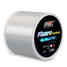 Load image into Gallery viewer, 120M Fluorocarbon Coating Fishing Line 0.20mm-0.60mm 7.15LB-45LB Carbon Fiber Leader Line Fishing Lure Wire Sinking Line Japan
