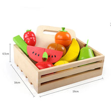 Load image into Gallery viewer, Simulation Kitchen Pretend Toy Wooden Classic Game Montessori Educational Toy For Children Kids Gift Cutting Fruit Vegetable Set
