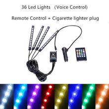 Load image into Gallery viewer, Lights LED Car Strip Lights with Two-Line Waterproof Design RGB LED Strip Light With USB Wireless Remote Music Control Multiple Modes For Auto Car
