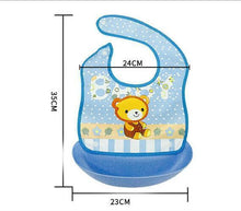 Load image into Gallery viewer, Baby Waterproof Silicone Bibs Burp Cloths Washable Roll Up Crumb Catcher Feeding Bib
