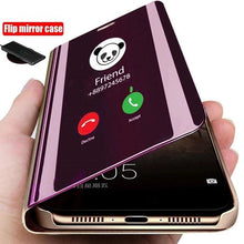 Load image into Gallery viewer, Smart Flip Phone Case For iPhone X XR XS 5 5S SE 7 8 6 6S Plus 11 12 13 Mini Pro Max 2020 Mirror Window Standing Holder Cover  Mirror Screen Smart Plating Case 360 Full Body Ultra Thin Intelligent Protective Case
