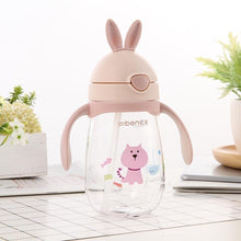 Load image into Gallery viewer, Rabbit Baby Feeding Cup with a Straw BPA Free Children Feeding Drinking Handle Water Bottles Training Cup For Milk For Kids and baby
