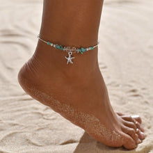 Load image into Gallery viewer, Gold Metal Shell Coconut Tree Female Anklets Barefoot Sandals Foot Summer Double Layers  Foot  Bracelets Leg Jewelry
