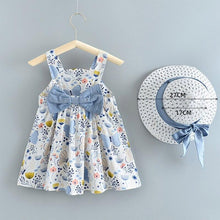 Load image into Gallery viewer, Modern Baby Newborn Toddler Girls Summer Tutu Dress With Printing Princess Dresses Sundress And Hat
