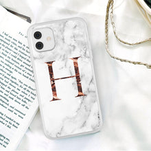 Load image into Gallery viewer, White A-Z Marble Texture Phone Cover For Iphone 12 Mini Soft Silicone Back Case Solid Name Phone Case Luxury Screen Camera Protection Shockproof Soft Cover
