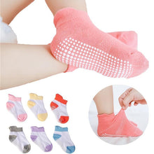 Load image into Gallery viewer, 6 Pairs Cotton Baby 's Non-slip Boat Low Cut Floor Socks With Rubber Grips For Boys &amp; Girls Sock
