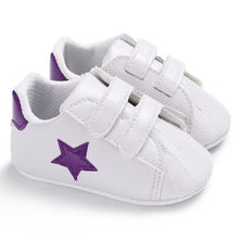 Load image into Gallery viewer, Newborn Shoes Star First Walkers Kids Toddlers Lace Up PU Leather Soft Soles Sneakers 0-18 Months

