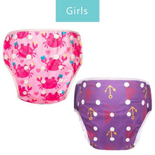 Load image into Gallery viewer, Baby Reusable Swimming Diapers Cartoon Swimwear Children Adjustable Summer Nappy Pants Diaper for Babies

