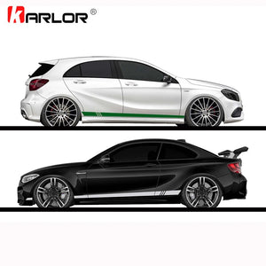 2pcs/lot 220x8cm Stripe Style Side Stripes Car Both Body Stickers Decal Car Wrap Vinyl Film Automobiles Products Car Accessories