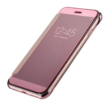 Load image into Gallery viewer, Luxury iphone Flip Case iphone 11 12 13 14 Cover Clear View Windows Mirror Magnetized Simple Closure Unique Flip Phone Stylish Case For iPhone
