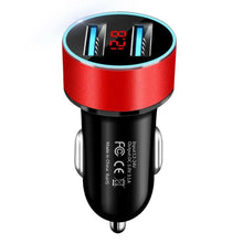 Load image into Gallery viewer, LED Universal 4.8A Car Charger Mobile Phone Fast Charging Adapter in Car With Display Quick Charge Dual USB
