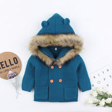 Load image into Gallery viewer, Warm Winter Luxury Newborn Baby Boy Girl Knitted Buttons Hooded Jacket Coat In Modern Design
