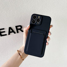 Load image into Gallery viewer, Soft Silicone Phone Case For iPhone 14 13 Pro Max 13Pro Silicone Soft Mobile Phone Case Wallet Card Holder Cover Slim Fit Thin Protective Soft Shock-Absorbing Wallet Case

